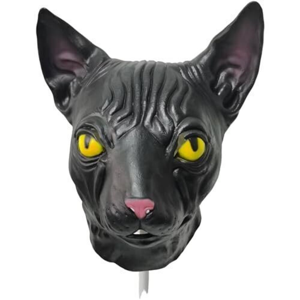 9722 Cat Headgear Animal Cosplay Cat Latex Hood Mask, Halloween Cosplay